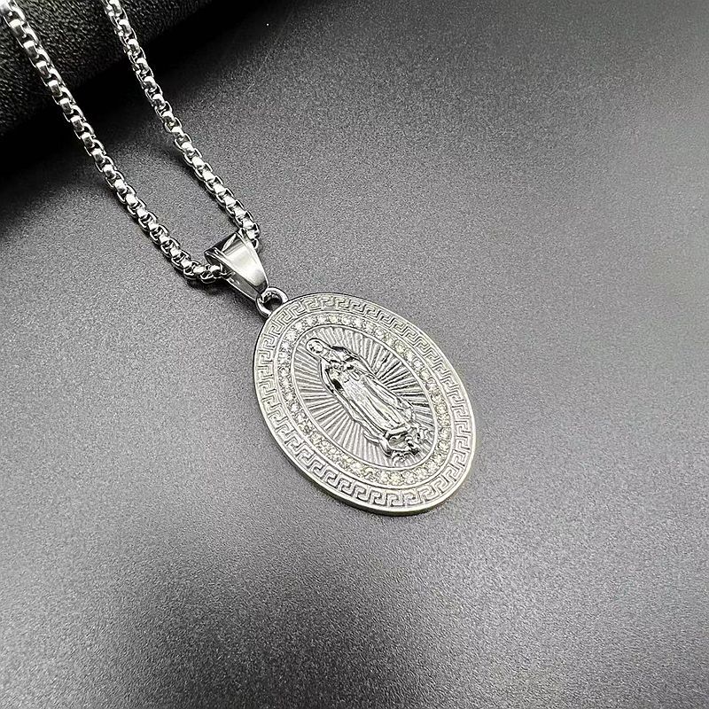 Pendentif simple couleur acier