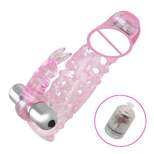 Caja personalizada gratis-Herramientas de productos para adultos <span class=keywords><strong>Condones</strong></span> de silicona reutilizables Vibradores dobles Condón Agrandar el pene Malet Cock Sleeve - Product Image 5