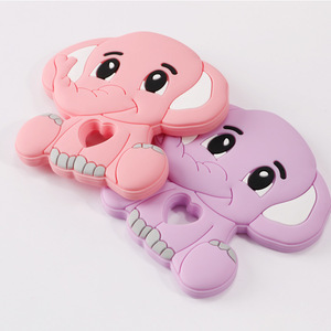 Custom Cross-Border Baby <b>Cartoon</b> Animal Little Elephant Silicone Chewable Teether Teething <b>Ring</b> - Product Image 4