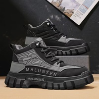 Bottes de travail montantes pour hommes, style américain rétro, nouvelle collection automne, imperméables, antidérapantes, respirantes, pour la randonnée en extérieur