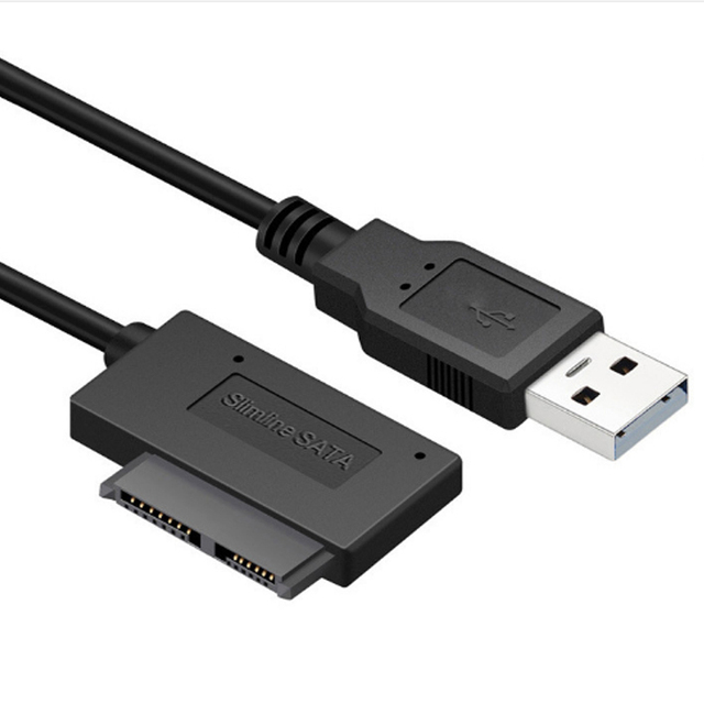 USB to 6+7 13Pin Slimline Slim SATA Cable With External USB2.0 Power Supply for Laptop CD-ROM DVD-ROM ODD Adapter Converter
