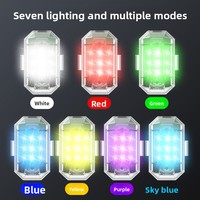Feu de signalisation stroboscopique pour moto, mini lampe LED anti-collision, pour drone, voiture, vélo, avertissement lumineux, 7 couleurs, étanche