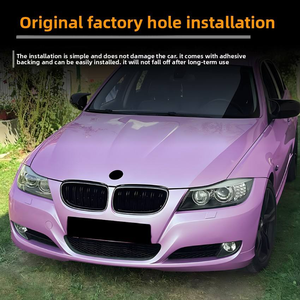Rejilla Delantera Negra Estilo Riñón de Doble Listón de Plástico ABS para BMW Serie 3 E90 E91 2009-2012 Pre-LCI Modificación de Coche con Luz - Product Image 4