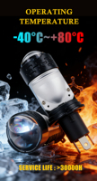 GOODZOOM Mini Biled Projecteur Lens H4 LED Phare Ampoule 24volt Plug and Play Bi Led Light Projector Phares H4 pour Voiture