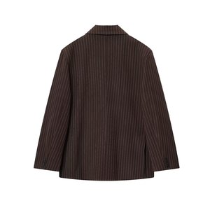 SHENZHU レディース 2026年春新作 ファッション ルーズ ピンストライプ ブレザーコート ヴィンテージ ポケット付き 女性用アウター シック - Product Image 2