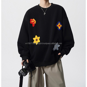 Pull tricoté à col rond brodé floral épais pour homme et femme, style décontracté et polyvalent, design ample de marque tendance - Product Image 6