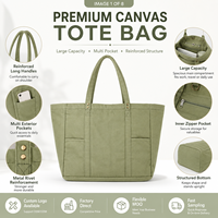 Sac fourre-tout en toile de coton robuste 16 oz avec plusieurs poches, boucle magnétique et doublure 210D, fabrication soignée