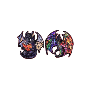 Broche en alliage de zinc émaillée Dragon Fantastique, style verre UV, créature mythique colorée, badge en métal, décoration vestimentaire - Product Image 1