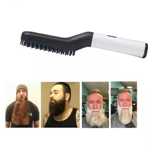 Plancha eléctrica plana rizador alisador peine pelo <span class=keywords><strong>barba</strong></span> alisador inalámbrico calentamiento rápido cepillo alisador máquina para hombres - Product Image 3