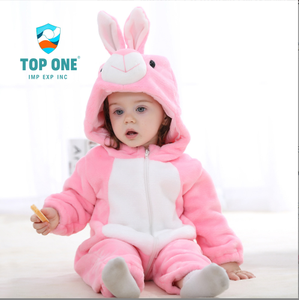 TopOne venta al por mayor mullido general dibujos animados Animal fiesta cumpleaños recién nacido bebé niño niña cremallera pie Onesie mameluco pijama traje - Product Image 3