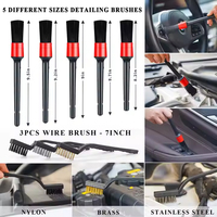 Jeu de brosses de nettoyage de voiture de qualité industrielle DIY serviette de pneu grattoir de fenêtre outil de nettoyage de roue OEM ODM pour lavage de voiture intérieur