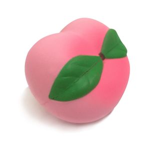 ของเล่นที่บีบมือรูปลูกพีชสีชมพูอ่อนน่ารักทำจากหนัง PU ขนาดใหญ่10ซม. สำหรับเด็กใช้กดเล่นแบบช้าๆเพื่อลดความดัน - Product Image 2