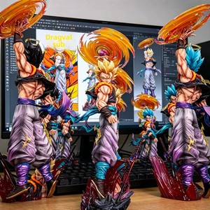 Estatua de <span class=keywords><strong>Gogeta</strong></span> <span class=keywords><strong>Dragon</strong></span> Bell GK con 3 Cabezas Intercambiables, Figura de Anime de PVC con Efecto de Energía - Product Image 1