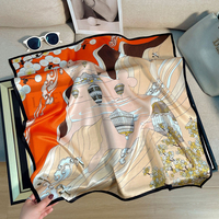 Vente en gros 100% véritable soie matériel Hangzhou écharpe mode impression personnalisée femmes cravate carré foulard en soie