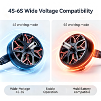 Moteur Brushless FPV à large adaptabilité de tension, fonctionnement stable, 1350KV 1750KV, 4S 6S, pour drone multi-batteries 5 pouces