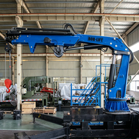 Maßgefertigter Bootskran Kleiner 10-Tonnen-Faltkran für Marine-Decks mit Winde und Hydraulikaggregat für Barge- und Offshore-Einsätze