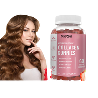 Bonbons gélifiés au collagène à la fraise, marque privée OEM, avec biotine et vitamine C pour la beauté des cheveux, de la peau et des ongles