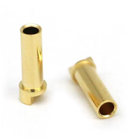 2,5mm Banana Plug Chapado en oro Macho Cola Rosca M2.5 Cobre Dorado