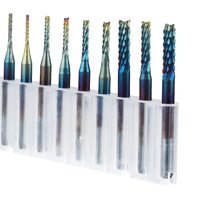 Fraise à queue RUIMENG en carbure de tungstène avec revêtement nano bleu, 12 cannelures, tige de 1/8 po, 1,5-3,175 mm pour routeur CNC