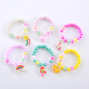 Mermaid braccialetto di perle bambini simpatico pony colore cartone animato corona arcobaleno <span class=keywords><strong>gioielli</strong></span> a mano <span class=keywords><strong>bambina</strong></span> - Product Image 1