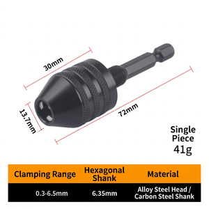 Portabrocas autocentrante de 3 mordazas, vástago hexagonal sin llave de 0,3-6,5mm para taladro eléctrico, envío directo - Product Image 3