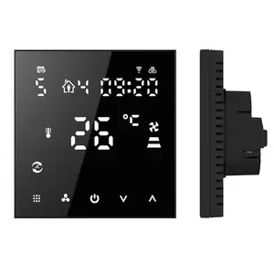 Termostat kontrol AC rumah pintar, termostat Wifi hitam putih AC90 ~ 240V