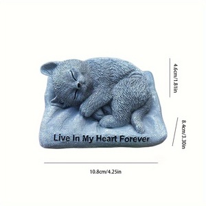 Statuette <span class=keywords><strong>de</strong></span> chat en résine, best-seller, <span class=keywords><strong>pierre</strong></span> <span class=keywords><strong>tombale</strong></span> commémorative pour animaux, statue d'animal résistante aux intempéries, décoration d'art <span class=keywords><strong>de</strong></span> jardin, ornement - Product Image 6