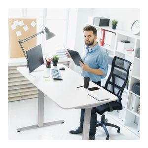 <span class=keywords><strong>Escritorio</strong></span> de Oficina Ajustable de 3 Niveles, Metálico, Comercial, Moderno y de Alta Calidad ZGO, con 2 Patas de Fácil Montaje - Product Image 3