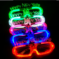 Lunettes clignotantes à LED Lunettes lumineuses Happy New Year Lunettes lumineuses Cadre Décorations de fête de Noël Divers styles