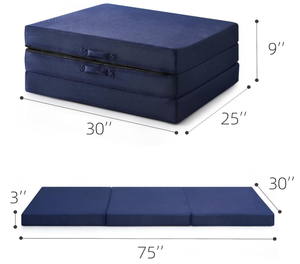 Xách Tay Nệm Máy Có Thể Giặt Lưới Bìa Thoáng Khí Cot Kích Thước Có Thể Gập Lại Sàn Nệm Topper Bọt Trifold Nệm - Product Image 2