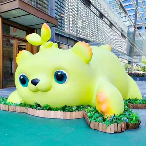 Sculpture d'animal de dessin animé en plastique renforcé de fibres de verre, décoration personnalisée pour parc extérieur, cadeau, décoration intérieure - Product Image 5