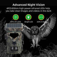 Цифровая охотничья камера Wildkamera 1080P 4x CMOS 24MP на солнечной энергии Mini700 с аккумулятором Li-ion 18650 1300 мАч и картой Mini SD