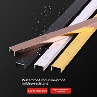 Strip Trim Titanium Gold, Aluminium Alloy, Saluran Berbentuk U, Strip Dekoratif Logam Stainless Steel untuk Dinding dan Plafon