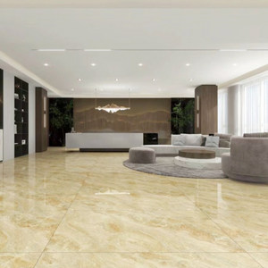 กระเบื้องปูพื้นเซรามิกเคลือบเงาสีทองลายดาว 750X1500 มม. สำหรับห้องนั่งเล่นวิลล่า ล็อบบี้โรงแรม ป้องกันการลื่น หรูหรา - Product Image 2