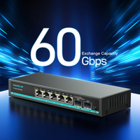 Conmutador Ethernet SAMZHE 2.5G con 10G SFP+ 5*2.5G RJ45 + 2*10G SFP Puertos, Capacidad de Conmutación de 60Gbps para Redes Domésticas/de Oficina