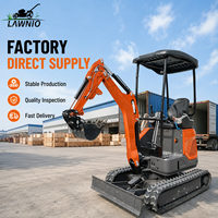 Mini-excavatrice de qualité ISO LAWNIO 18L avec capot, valve de détection de charge, chenilles en caoutchouc, pour travaux de construction, agricoles et de cour