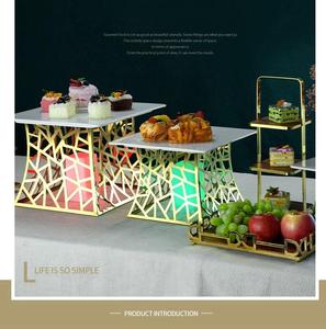 Bán buôn tiệc đám cưới phục vụ thực phẩm hiển thị risers vuông bạc tự chọn trang trí bàn bánh tráng miệng Giá đứng - Product Image 4