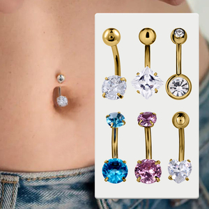 Anillos para <span class=keywords><strong>Ombligo</strong></span> de <span class=keywords><strong>Acero</strong></span> Quirúrgico 316L con Rosca Externa y Circonitas, Joyería para <span class=keywords><strong>Piercing</strong></span> - Product Image 5