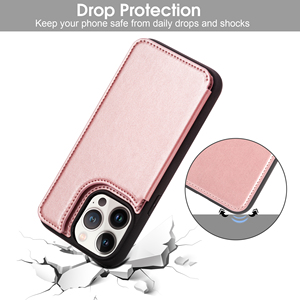 Fundas de Piel para Teléfono Móvil con Logotipo Personalizado, Funda Magnética Antigolpes con Tarjetero para iPhone 14 13 12 11 Pro Max - Product Image 6