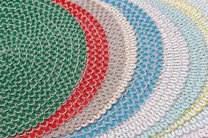 Set de table rond en PP tissé brillant de style campagnard, imperméable, <span class=keywords><strong>antidérapant</strong></span>, résistant à la chaleur, écologique, diamètre 38 cm - Product Image 5