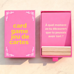 Juego de Cartas Personalizado con <span class=keywords><strong>Preguntas</strong></span> Divertidas, con Caja y Soporte de Madera - Product Image 1
