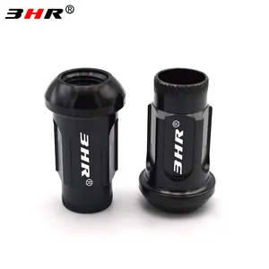 3HR 10.9 Grade titanium alloy anti-theft ball seat open end black color wheel nut lug with knurling