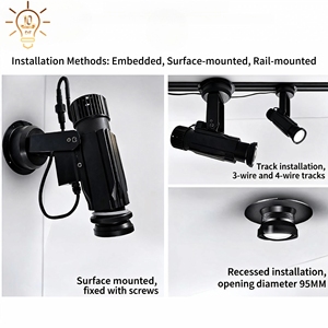 מקרן לוגו מותאם אישית מאלומיניום, עמיד למים בתקן IP67, מקרן גובו, תאורת LED פרסומית למותגי עסקים, לשימוש פנימי/חיצוני - Product Image 5