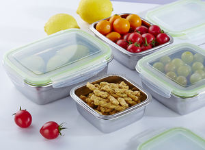 Récipient alimentaire empilable pour le stockage des aliments, forme Rectangle, sans BPA, en acier inoxydable, avec serrure - Product Image 2