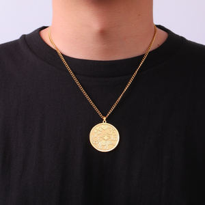 Myshape Good Luck Elephant Medallion Collier Puissant Protection Amulette Ohm Symbole Fer à Cheval Evil Eye Collier Acier Inoxydable - Product Image 4