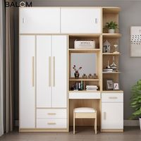 Baugolbal-armoires en bois multifonctionnel, avec coiffeuse ou design de table d'ordinateur