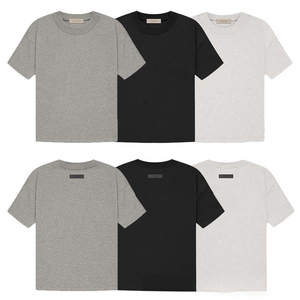 Camiseta de manga corta con cuello redondo High Street <span class=keywords><strong>Esss</strong></span> 1.1, estampado de letras flocadas, camiseta holgada de verano para hombre - Product Image 2