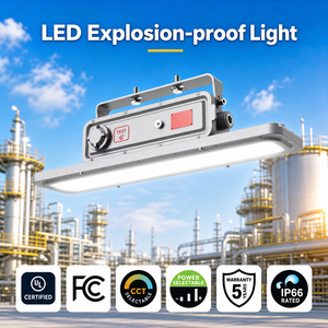 ไฟส่องสว่าง LED ป้องกันการระเบิด 100W IP66 UL844 CCT เลือกกำลังไฟได้ AC277-480V สำหรับสถานที่อันตรายในโรงงานเคมี - Product Image 1