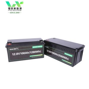 Baterai Lithium LiFePO4, 25.6V dapat diisi ulang 24V 12V 100Ah 200Ah 300Ah baterai Lithium Ion fosfat untuk RV Golf Cart - Product Image 3