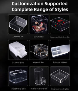 Fabrika özel boyut şeffaf akrilik depolama kapaklı kutu temizle s modeli kare küp hediye kutuları organizatör - Product Image 6